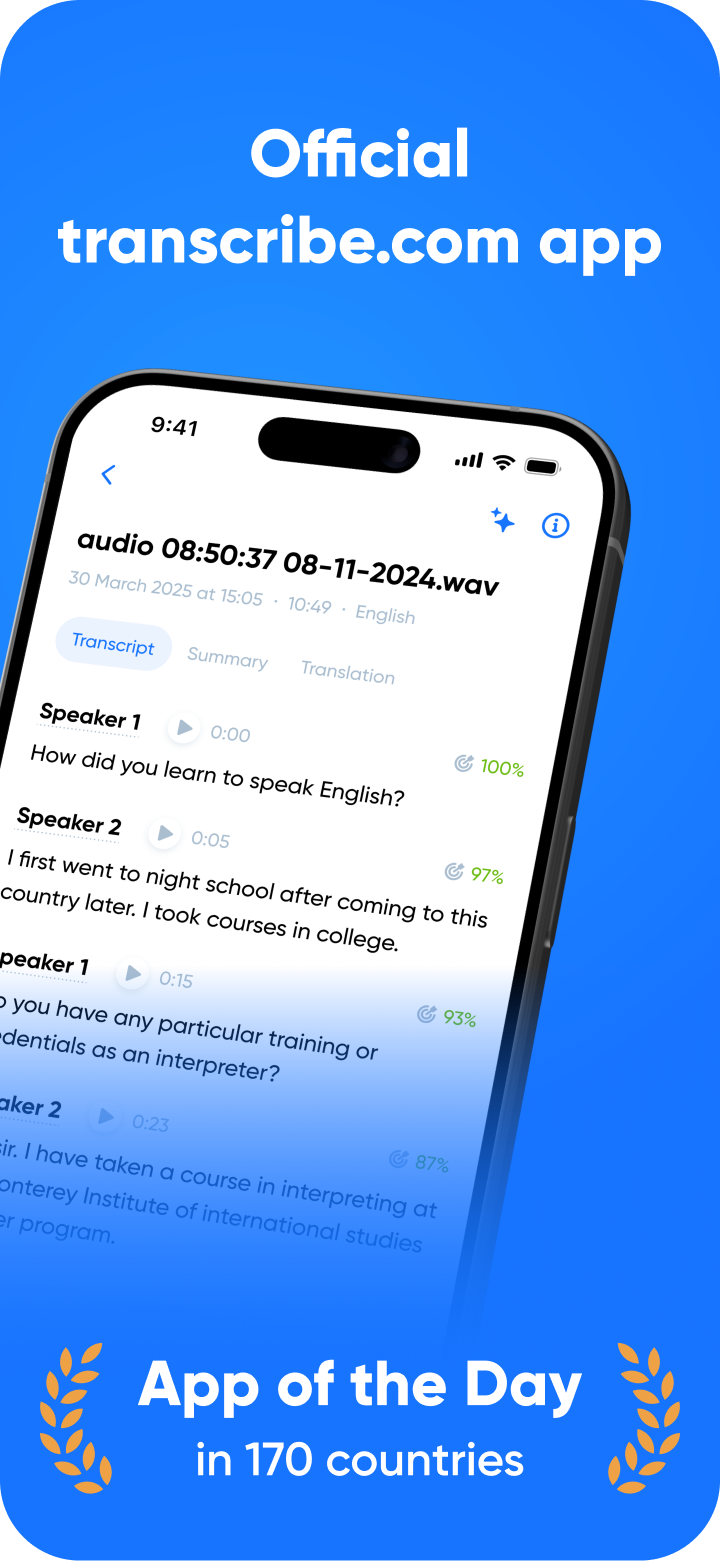 Расшифровка записи в Transcribe с разделением по собеседникам